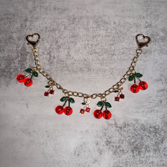 Red Cherry purse Charm Novelty Chain Strap - Picture 4 of 9